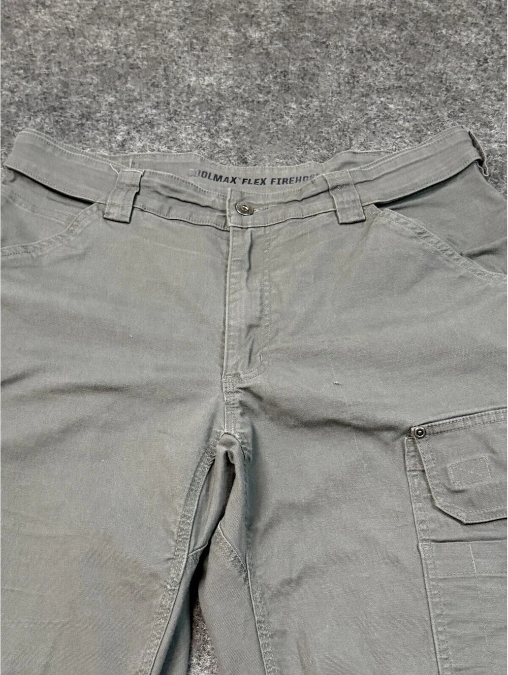 Duluth Trading Fire Hose Cargo Pants Mens 38x30 CoolMax Flex Gray Work